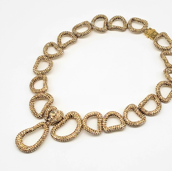 Atelier Swarovski Tigris Statement Necklace with Champagne Diamond Pave Crystals - Picture 6 of 14